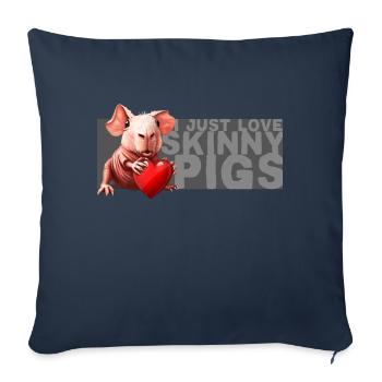 Skinny Pig Meerschweinchen Liebe mit Herz - Sofakissen mit Füllung 45 x 45 cm - Navy - Vorne