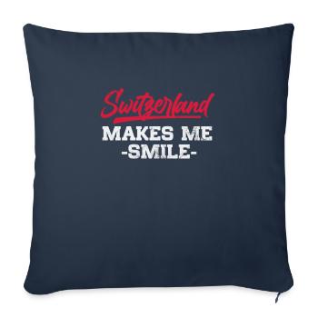 Schweiz Schweizer Swiss Alpen Geschenk - Sofakissen mit Füllung 45 x 45 cm - Navy - Vorne