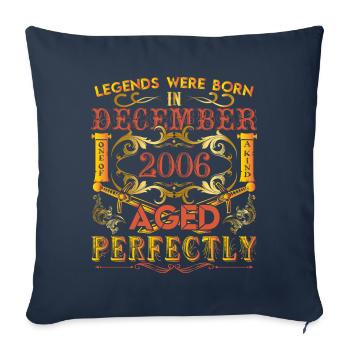 December 2006 - birthday 2006 legends were born. - Coussin et housse de 45 x 45 cm - bleu marine - Devant