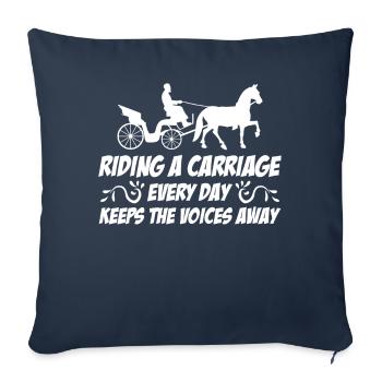 Calèche équitation cocher - Coussin et housse de 45 x 45 cm - bleu marine - Devant