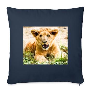 Lionceau - Coussin et housse de 45 x 45 cm - bleu marine - Devant