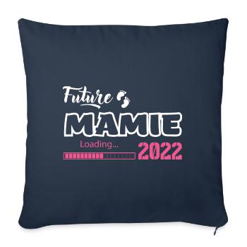 Future mamie grand mère 2022 Cadeau Bientôt mamie - Coussin et housse de 45 x 45 cm - bleu marine - Devant