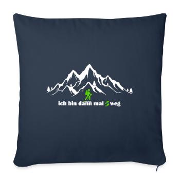 Je suis parti, montagnes, randonnée, ruée vers la montagne - Coussin et housse de 45 x 45 cm - bleu marine - Devant