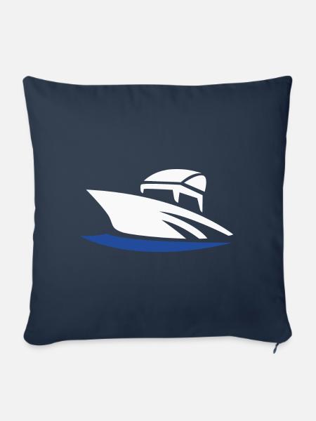Motorboot - Sofakissen mit Füllung 45 x 45 cm - Navy