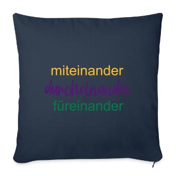 Familie Motto Zusammenhalt - Sofakissen mit Füllung 45 x 45 cm - Navy - Vorne