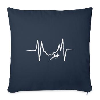 Climbing Heartbeat Heartbeat Mountaineering Hiking - Sofa pillow with filling 45cm x 45cm - navy - Front