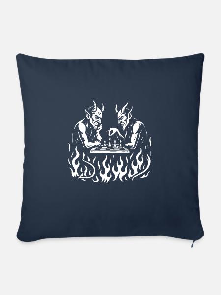 Inferno Schachspiel - Sofakissen mit Füllung 45 x 45 cm - Navy