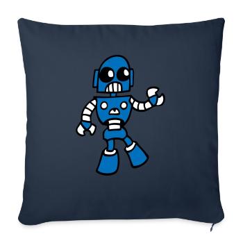 robot AI - Coussin et housse de 45 x 45 cm - bleu marine - Devant