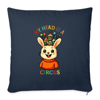 My Head is a Circus - Sofa pillow with filling 45cm x 45cm - navy - Front