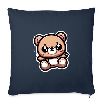 Cute Kawaii Teddy Bear 1 - Sofa pillow with filling 45cm x 45cm - navy - Front