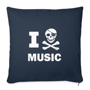 I Musique pirate - Coussin et housse de 45 x 45 cm - bleu marine - Devant