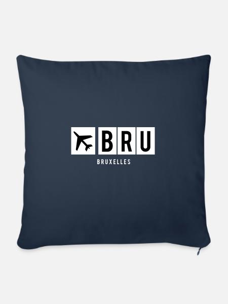 BRÜSSEL AIRPORT - Sofakissen mit Füllung 45 x 45 cm - Navy