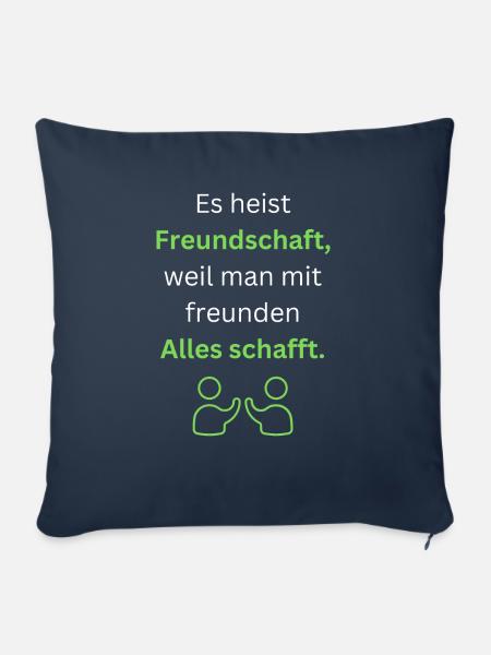 Freundschaft ist - Sofakissen mit Füllung 45 x 45 cm - Navy