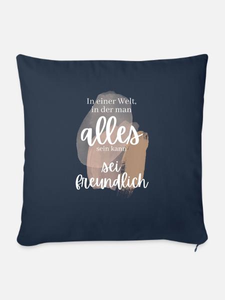 POSITIVE EINSTELLUNG MINDSET Motivation - Sofakissen mit Füllung 45 x 45 cm - Navy