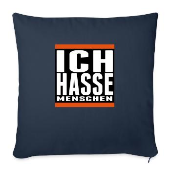 je déteste les gens cool proverbes gamer sticker - Coussin et housse de 45 x 45 cm - bleu marine - Devant