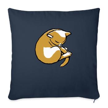 cat that sleeps in a ball - Sofa pillow with filling 45cm x 45cm - navy - Front