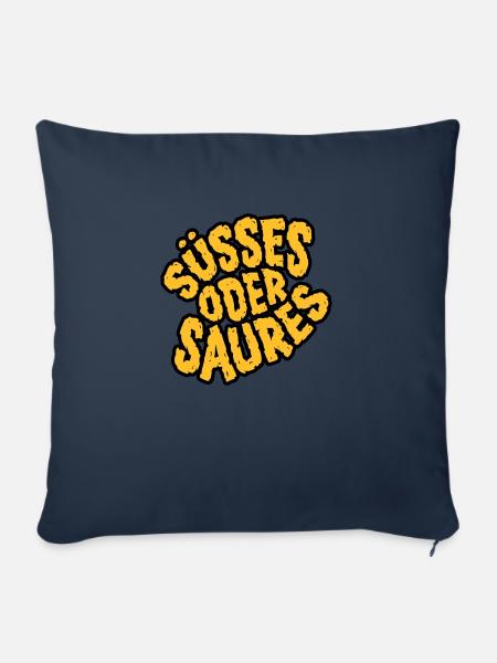 Halloween Shirt Süßes oder Saures - Sofakissen mit Füllung 45 x 45 cm - Navy