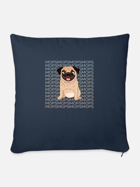 MOPS MOPS MOPS - Sofakissen mit Füllung 45 x 45 cm - Navy