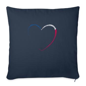 Cœur France Love - Coussin et housse de 45 x 45 cm - bleu marine - Devant