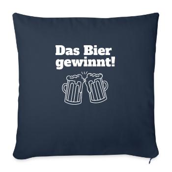 Das Bier gewinnt! - Sofakissen mit Füllung 45 x 45 cm - Navy - Vorne