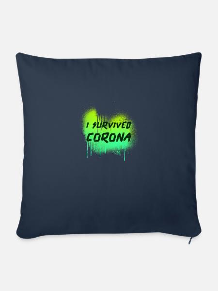 streetwear I survived Corona - Sofakissen mit Füllung 45 x 45 cm - Navy