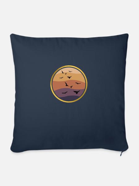 Vögel - Sofakissen mit Füllung 45 x 45 cm - Navy
