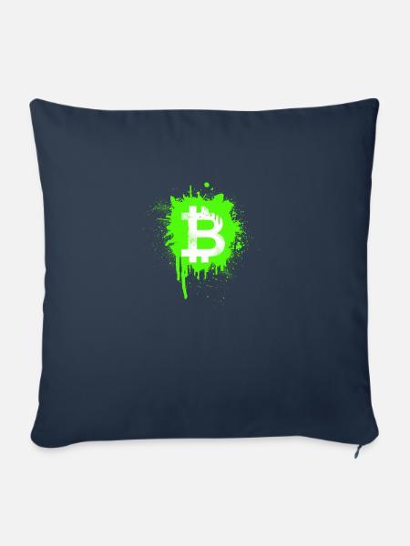 Bitcoin Splatter - Sofakissen mit Füllung 45 x 45 cm - Navy