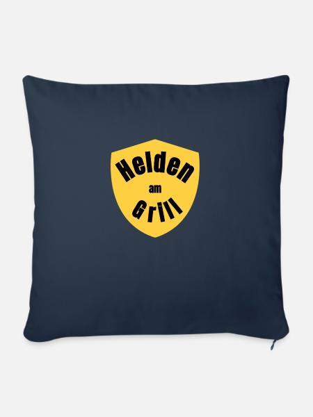 Helden am Grill - Sofakissen mit Füllung 45 x 45 cm - Navy
