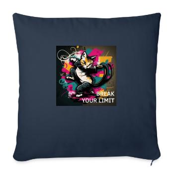 Dépassez vos limites - Coussin et housse de 45 x 45 cm - bleu marine - Devant
