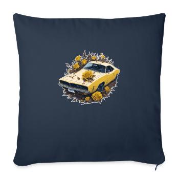 Yellow Roses Vintage Charger V8 - Sofa pillow with filling 45cm x 45cm - navy - Front