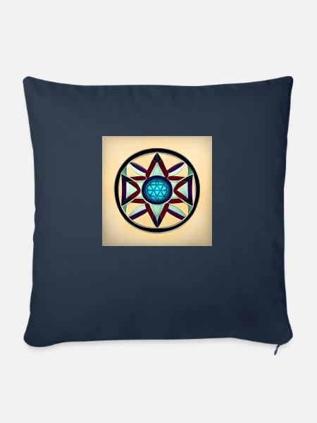 Mandala - Blaues Herz - Sofakissen mit Füllung 45 x 45 cm - Navy