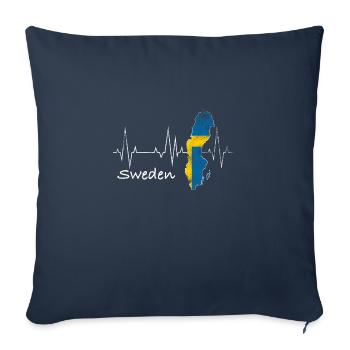 Heartbeat Land Sweden Schweden - Sofakissen mit Füllung 45 x 45 cm - Navy - Vorne