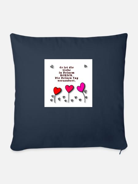Liebe mit Herzen - Sofakissen mit Füllung 45 x 45 cm - Navy