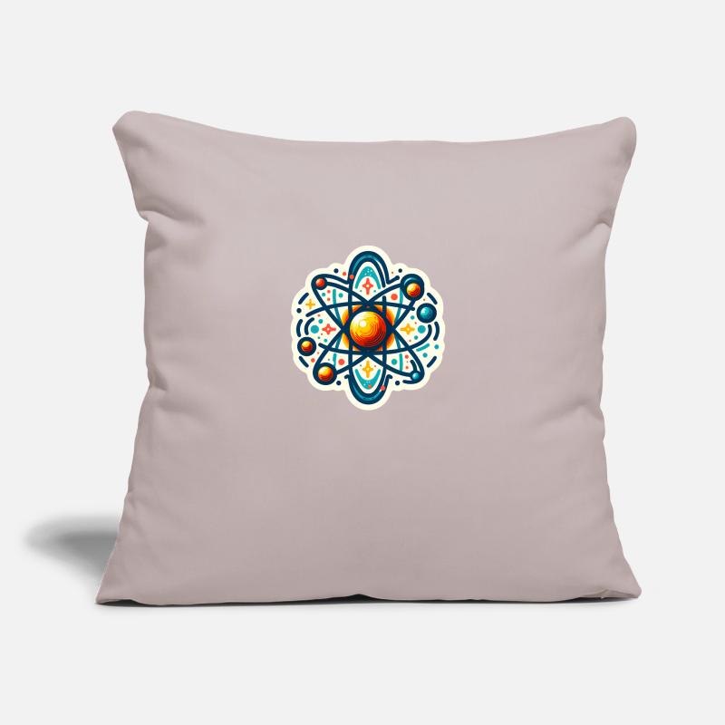 Quantum Physics Planner Stickers, Artistic Atom Model Sofa pillow with filling 45cm x 45cm