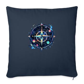 Compass - Sofa pillow with filling 45cm x 45cm - navy - Front