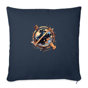 Globe - Coussin et housse de 45 x 45 cm - bleu marine - Devant