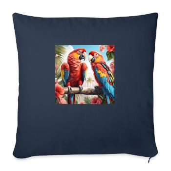 Pair of parrots - Sofa pillow with filling 45cm x 45cm - navy - Front