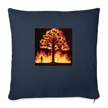 Arbre en feu - Coussin et housse de 45 x 45 cm - bleu marine - Devant