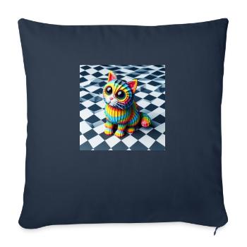 Optical IllusionCat - Sofa pillow with filling 45cm x 45cm - navy - Front