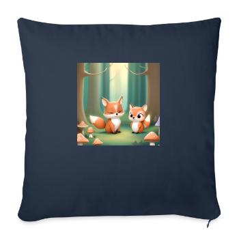 🌲 Traumhafte Waldfreunde 🦉🦊🦌 - Sofakissen mit Füllung 45 x 45 cm - Navy - Vorne