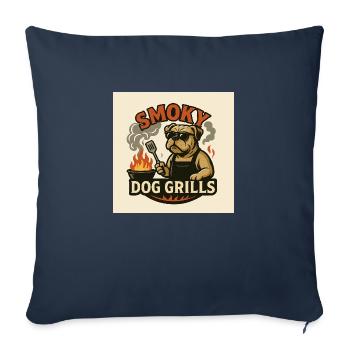 Smoky Dog Grills – BBQ style with dog power - Sofa pillow with filling 45cm x 45cm - navy - Front