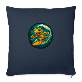 Surfing Gecko – Tropic Vibes - Sofakissen mit Füllung 45 x 45 cm - Navy - Vorne