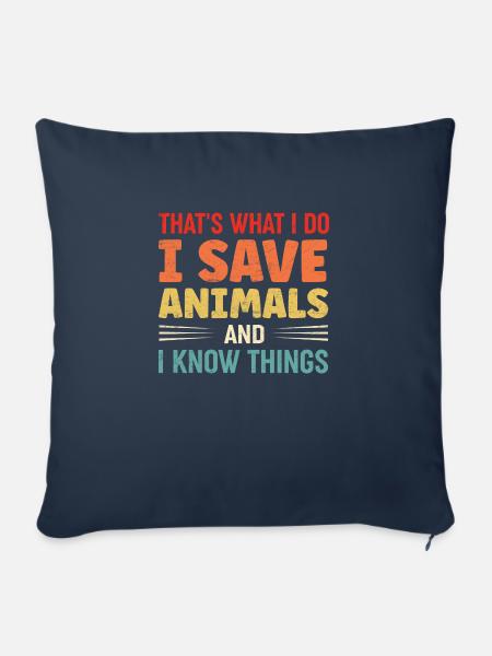 Ich rette Tiere - Sofakissen mit Füllung 45 x 45 cm - Navy