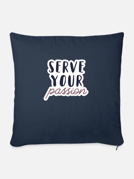Serve your passion - Sofakissen mit Füllung 45 x 45 cm - Navy