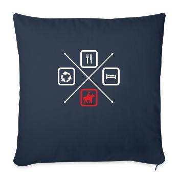 Le cycle de vie d’un cavalier,cavalier, équitation - Coussin et housse de 45 x 45 cm - bleu marine - Devant