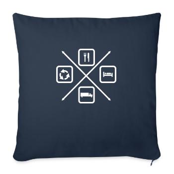 Le cycle de vie d’un chauffeur routier,camion - Coussin et housse de 45 x 45 cm - bleu marine - Devant
