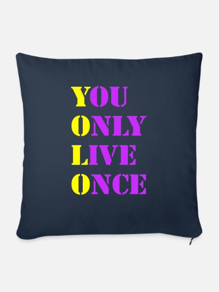 YOLO 2 - Sofakissen mit Füllung 45 x 45 cm - Navy