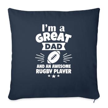 Ich bin ein toller Papa und ein starker Rugbyspiel - Sofakissen mit Füllung 45 x 45 cm - Navy - Vorne