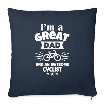 I'm a great dad and a strong cyclist - Sofa pillow with filling 45cm x 45cm - navy - Front