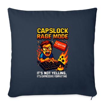Capslock Rage Mode – Wütender Pixel-Nerd - Sofakissen mit Füllung 45 x 45 cm - Navy - Vorne